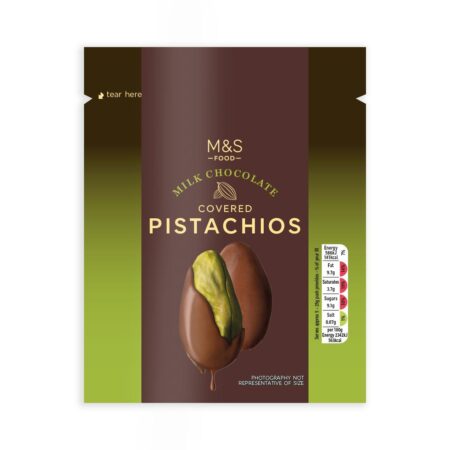 영국 M&S 막스앤스펜서 밀크 초콜릿 커버드 피스타치오 130g Milk Chocolate covered Pistachios 2024년 신제품