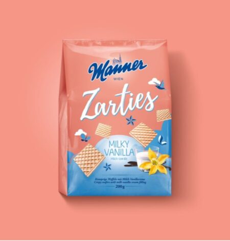 오스트리아 마너 자르티스 Zarties 밀키 바닐라 200g Manner