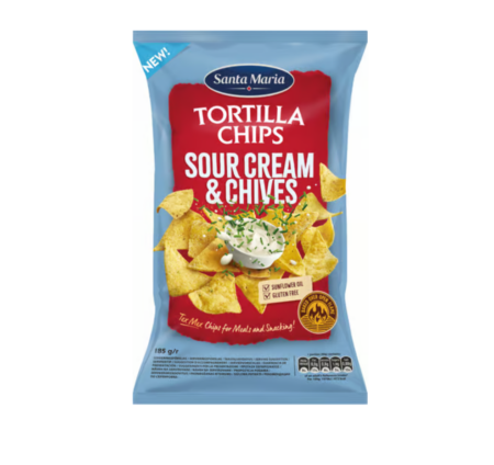 Santa Maria 산타마리아 또띠아 사워크림&차이브 맛 185g 스웨덴 나초칩