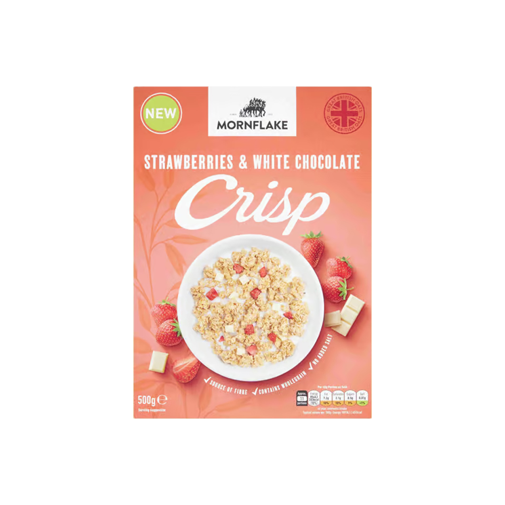 모른플레이크 Mornflake 크런치 뮤즐리 딸기&화이트 초콜릿 500g