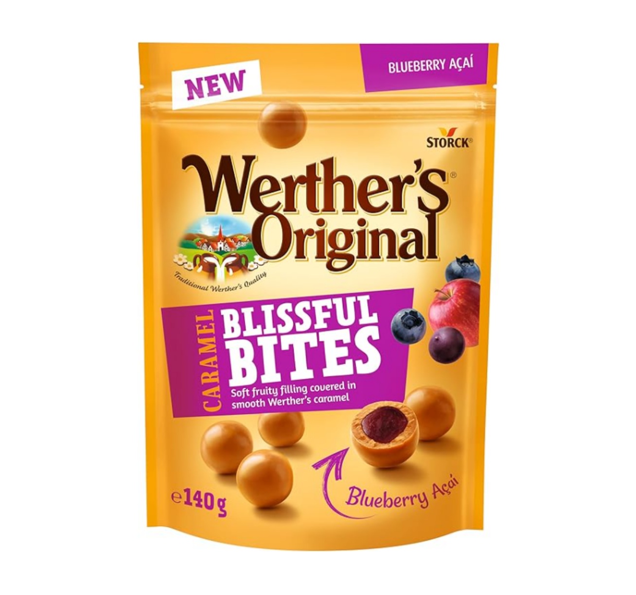 웨더스 Werther's 블리스풀 바이트 블루베리 아사이 140g